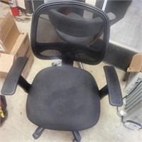 Office chair mesh backing on wheels