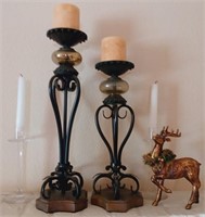 D - LOT OF 3 CANDLE HOLDERS (A10)