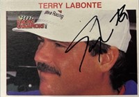 Racer Terry Labonte Signed Card with COA