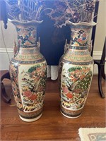 Large hand-painted vases