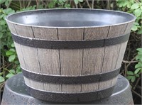 NEW Southern Patio resin Whiskey Barrel Planter