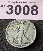 1935 Waking Liberty silver half dollar