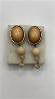 Wooden bead earrings