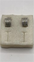 Silver stones earrings