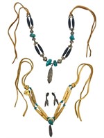 Vntg Native American 925,Horn, Bone, Turquoise
