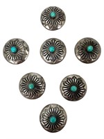 Sterling & Turquoise Button Covers