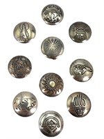 Native American Sterling Button Covers