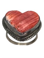 NEZ 925 Spiny Oyster Heart Ring