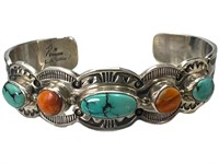 L.A. WILLI Sterling, Turquoise Oyster Cuff