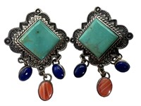 Jay King DTR Sterling Lapis, Turquoise, Coral