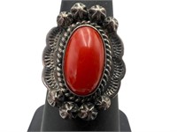 Vintage 925 Marked Coral ring