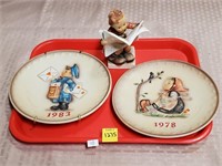 Hummel Figurine & 2 Plates