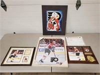 Eric Lindros Hockey Plaque & Pictures Lot