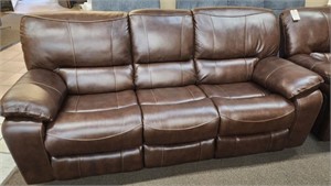 New Top Grain 100% Leather Reclining Sofa See Info