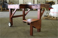 Handmade Shooting Table on Wheels Approx 56" x 38"