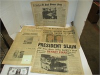 Vintage JFK Newspapers