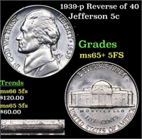1939-p Reverse of 40 Jefferson Nickel 5c Grades GE