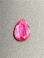 4.10 Carat Pear Cut Red Ruby GIA