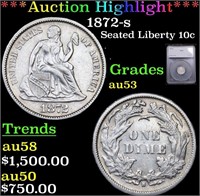 ***Auction Highlight*** 1872-s Seated Liberty Dime