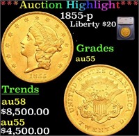 ***Auction Highlight*** 1855-p Gold Liberty Double