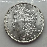 High-Grade 1887 $1 Morgan Silver Dollar UNC+