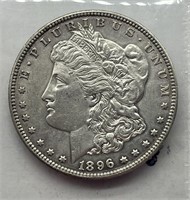 1896 $1 Morgan Silver Dollar AU/UNC+