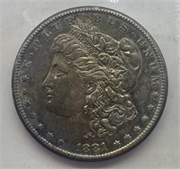 1881-S $1 Morgan Silver Dollar AU/UNC TONNING!!