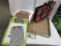 Colorful clipboards and file folder