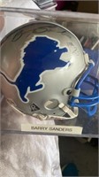 Barry Sanders Mini Helmet Autograph Detroit Lions