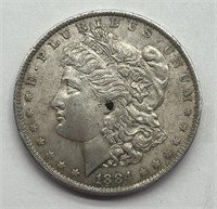 1884-O $1 Morgan Silver Dollar AU/UNC