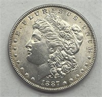 High-Grade 1887 $1 Morgan Silver Dollar AU/UNC