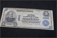 1906 $5 Azusa California *RARE Legal Tender Note