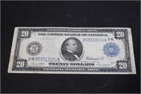 1914 $20 Federal Reserve Bank Large Note