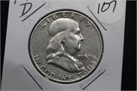 1959-D Franklin Silver Half Dollar