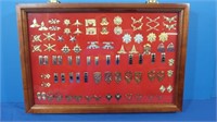 Military Insignia Pins in Case