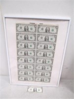Framed Uncut 1981 Federal $1 Reserve Note