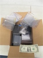 Box of used top loaders and card savers w/