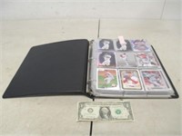 Baseball Card Binder w/ 19 pages about 340 cards.