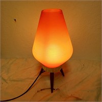 Vintage MCM Orange Beehive Lamp - Works