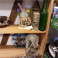 Shelf Contents Lot - Native/wolf Lamp - Decor