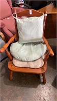 Antique Wooden Accent Chair with Arms