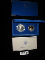 1986 Proof Liberty Silver Dollar and Half Dollar i