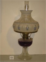 Aladdin Oil Lamp…Features a frosted, fluted globe