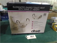 Raised Toilet Seat with Arms 5\" Height