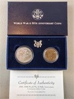 1991-95 WWII Anniversary 2 Coin Set Silver