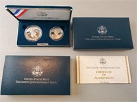 1992 Columbus Quincentenary 2 Coin Set Silver
