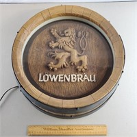 Lowenbrau Beer Barrel Light 18 & 1/4" W Works