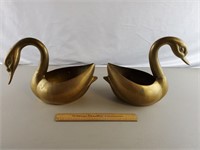 Brass Swan Planters