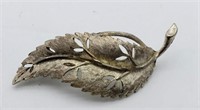Leaf and cut-out design Brooch signed B.S.K.