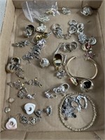 Costume jewelry, mostly earrings and some